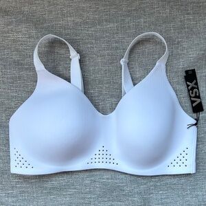 NWT VSX Victoria's Secret Featherweight Medium V-Neck Sports Bra - White - Large